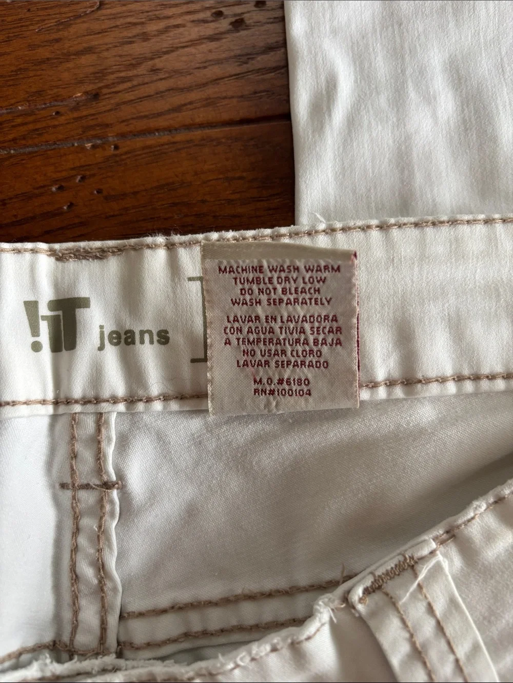 !IT Jeans Women’s White Stretch Brushed Cotton Ankle Low Rise 220445 Size 8/29